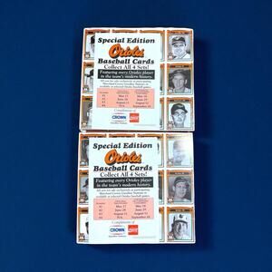 1991 Crown Gas Station Stadium Giveaway BALTIMORE ORIOLES Team 246 Uncut Cards